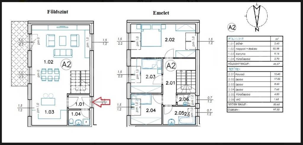 MODERN KÉNYELEM ÉS ALACSONY REZSI MARTIN-KERTVÁROSBAN!Eladó újépítésű 2 szintes bruttó 97m2-es sorházi lakás.-1421036