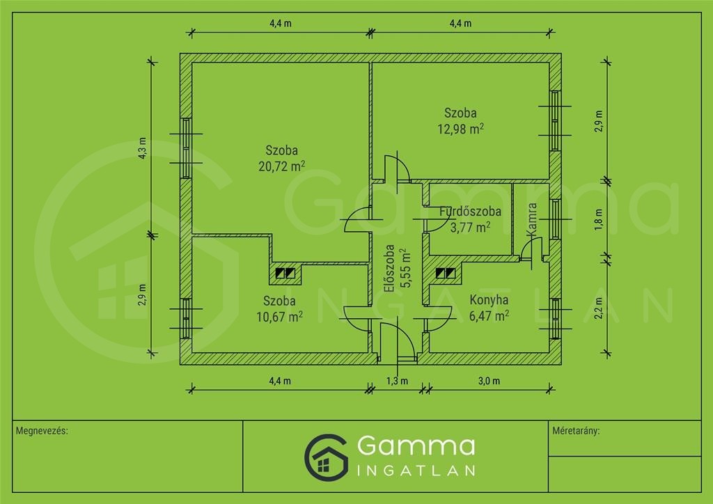 Tégla építésű gázkonvektoros 3 szobás lakás eladó!-1426049